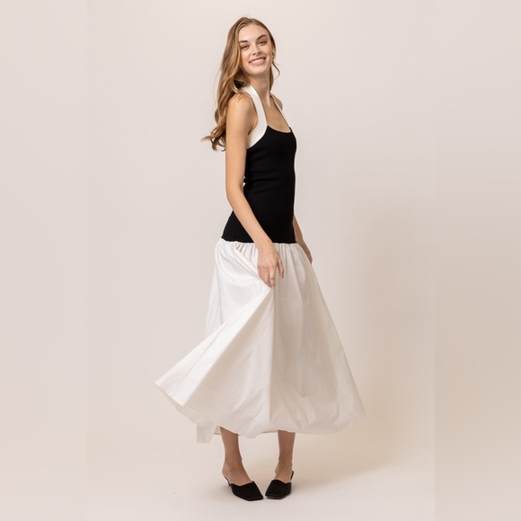 Line & Dot Dresses & Skirts - Line & Dot KOHL MIX-MEDIA MAXI DRESS white & Black Size S NWT